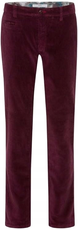 Brax Pánské Manšestrové Kalhoty Jednoduché V Barvě Bordó 38/36 6BA