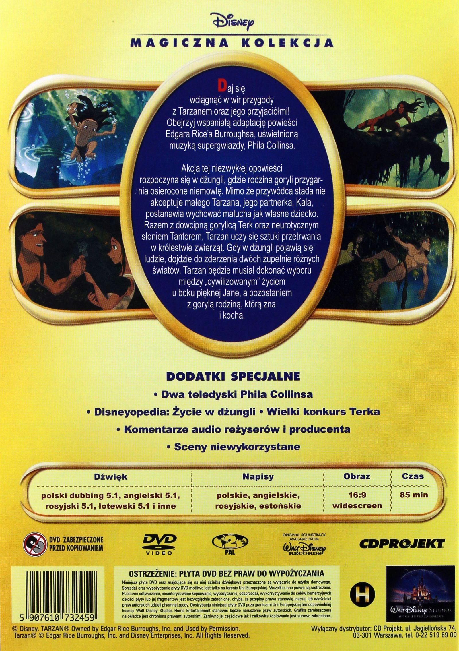 TARZAN DISNEY MAGICZNA KOLEKCJA (DVD) Stan opakowania oryginalne