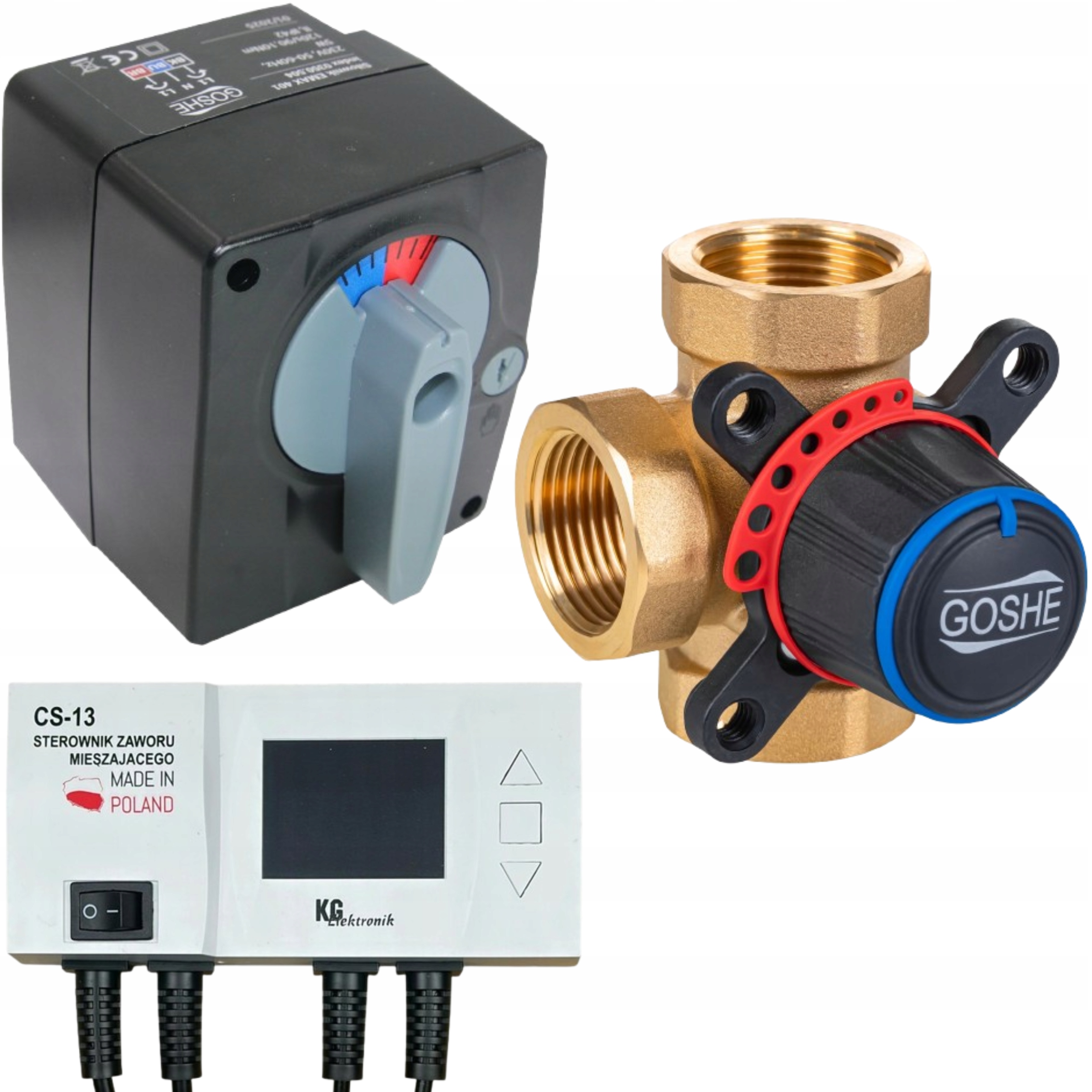 Zestaw: Zawór Mieszający 3-DROGOWY 1" Cal Siłownik Sterownik Wifi