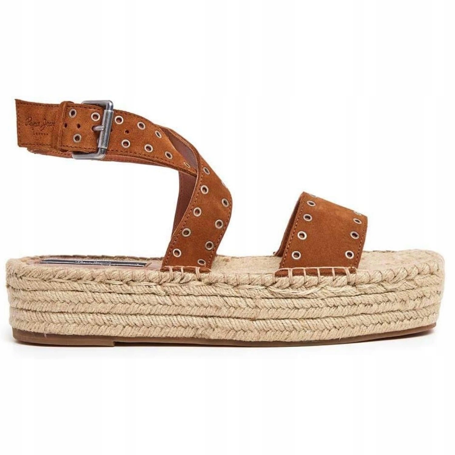 Dámské espadrilkové boty Pepe Jeans Tracy hnědé na platformě pro léto, velikost vel.