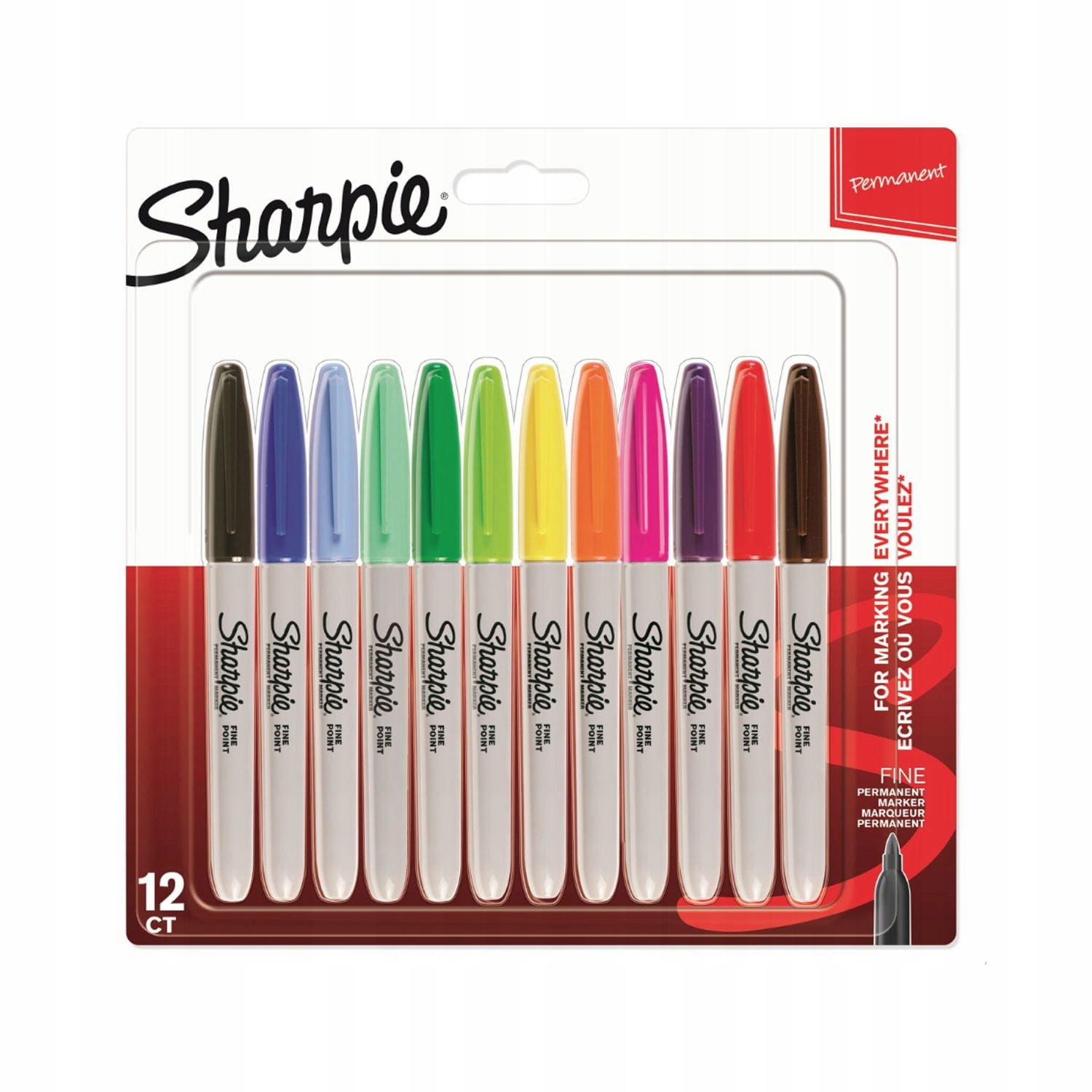 Zestaw 12 markerów permanentnych sharpie fine