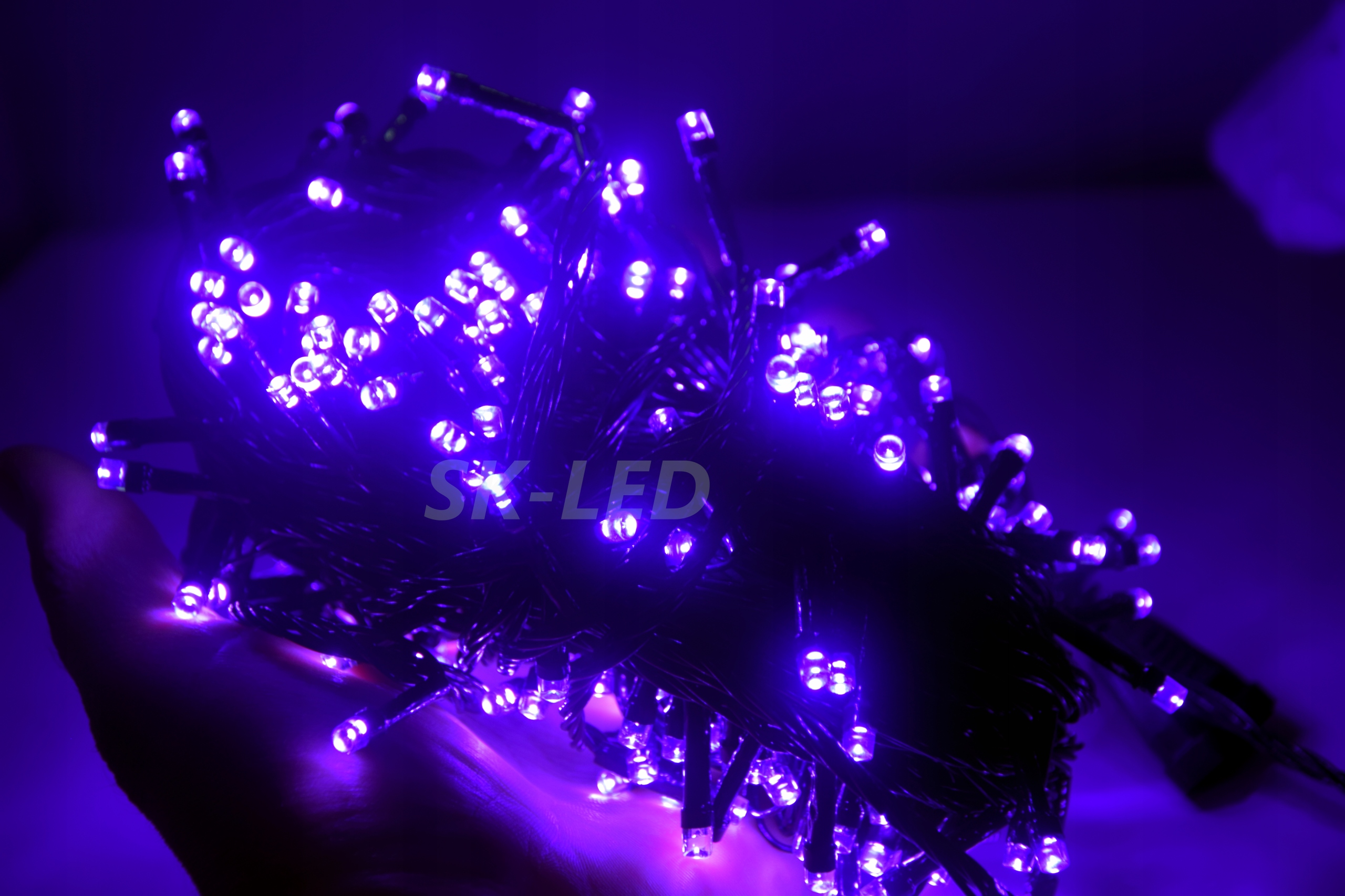 LAMPKI CHOINKOWE LED ZEWNĘTRZNE FIOLETOWE 200 LED Liczba lampek 101 - 200