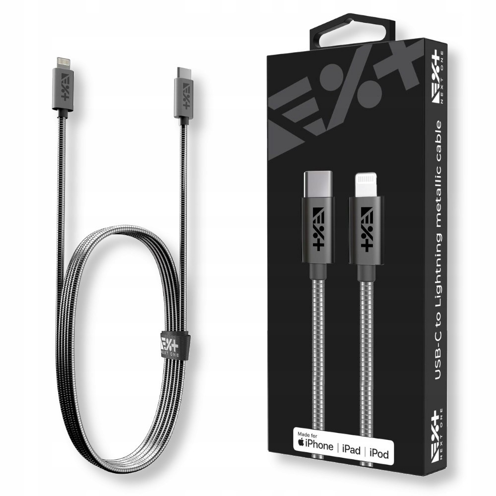 Next One Kabel Metallic Usb-c Lightning MFi 1,2 m space gray