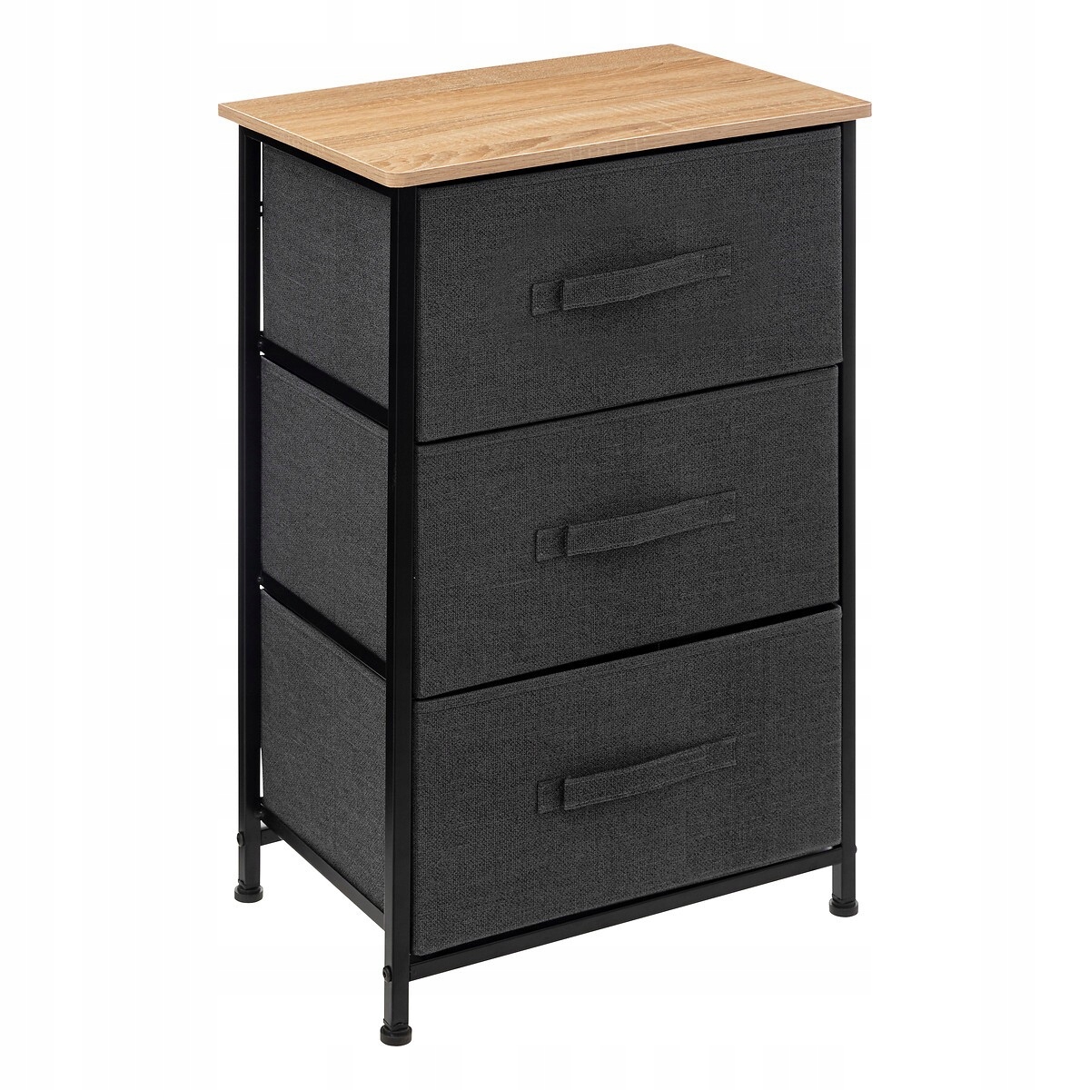 Komoda Se 3 Zásuvkami Šedá Regál Do Obývacího Pokoje Ložnice 45X30X73 CM Loft Kov