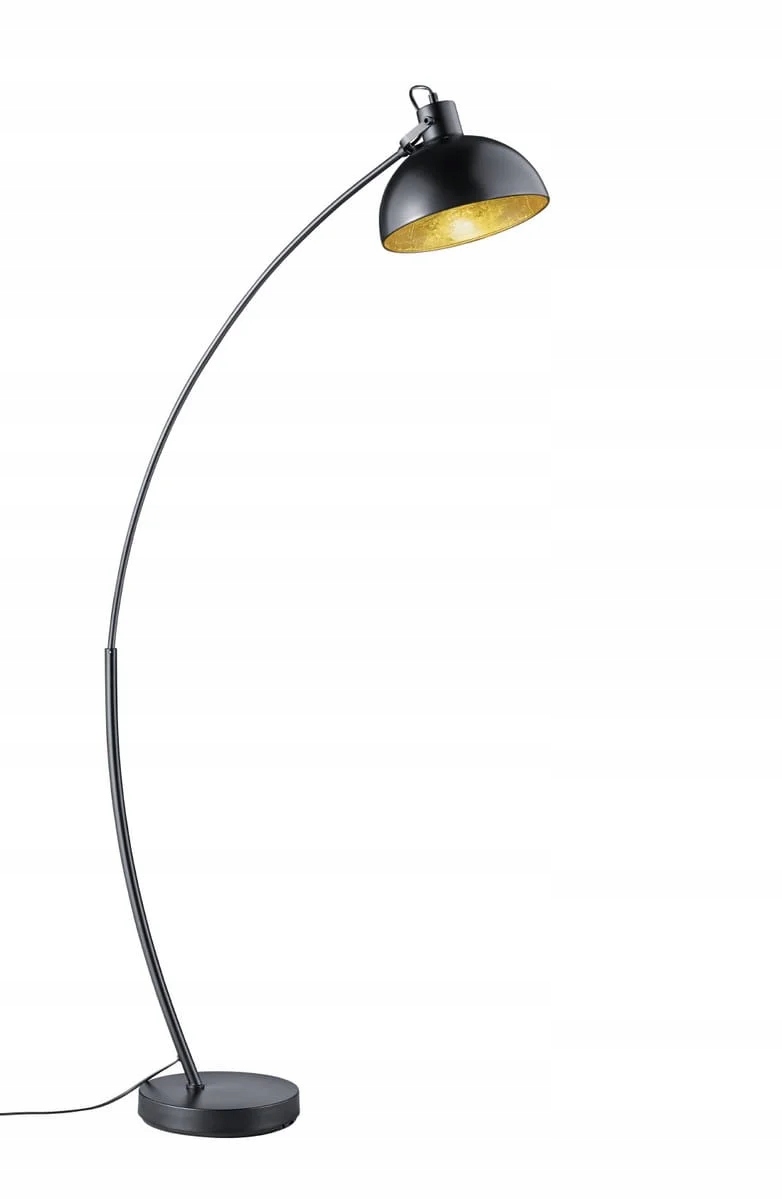 Stojacia oblúková lampa Recife čierna/zlatá E27 60W IP20 Rl