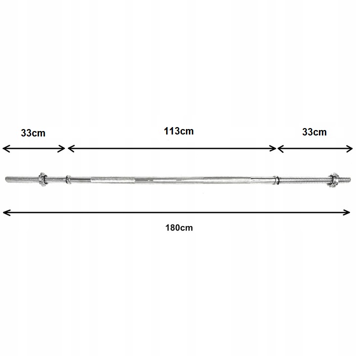 Gryf prosty stalowy sztanga 180cm 25mm pełny EAN (GTIN) 5905311710165