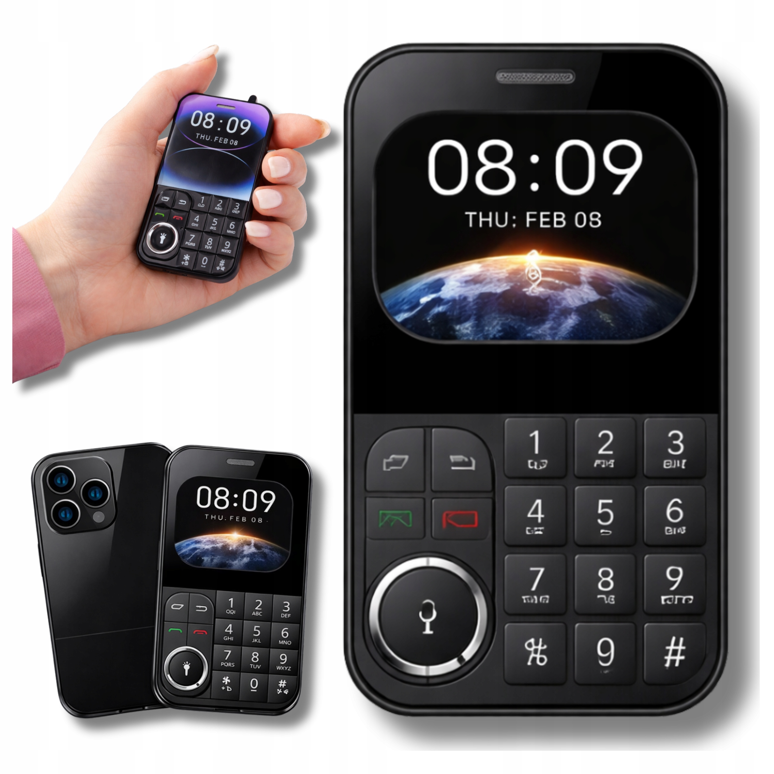 Mini mobilní fotoaparát Small Phone Diskrétní kapesní chytrý telefon V9