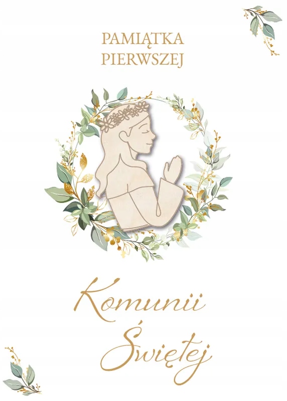 Kartka na Komunię dla dziewczynki urocza lux GM940