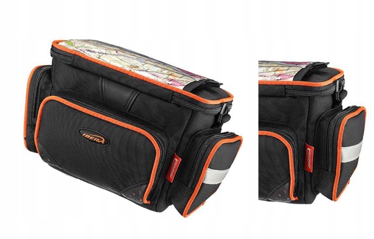 Torba rowerowa na kierownicę z mapnikiem Ibera przednia system clip-on
