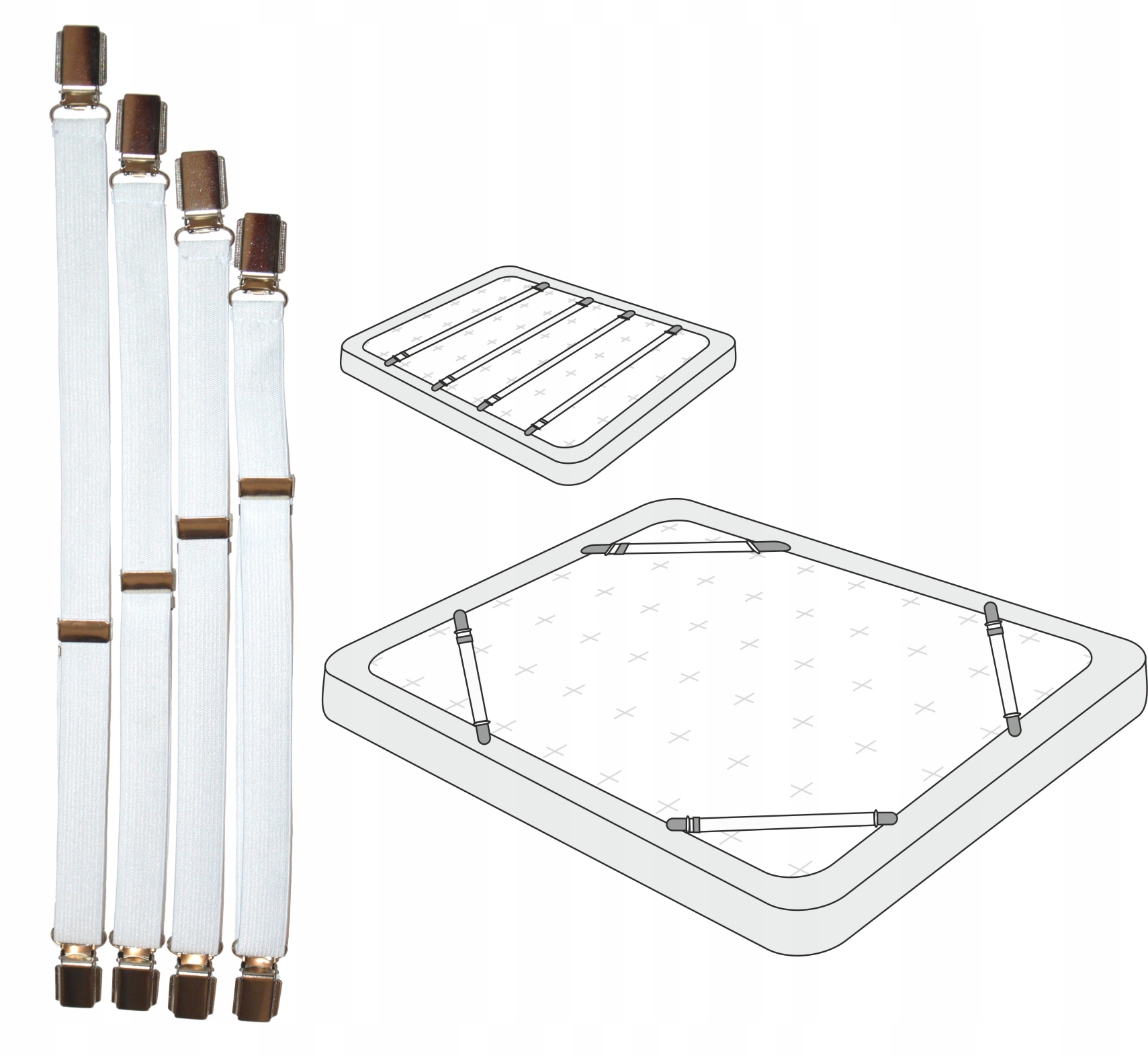 

Gumki Klipsy Naciągające Do Prześcieradła 4szt.