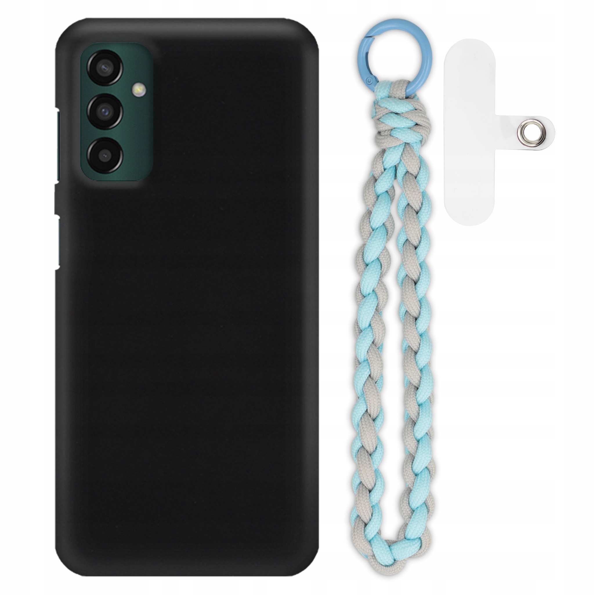 Pouzdro Pro Samsung M23 5G Matné Černé Pouzdro Šedo-modré Vodítko Na Ruku