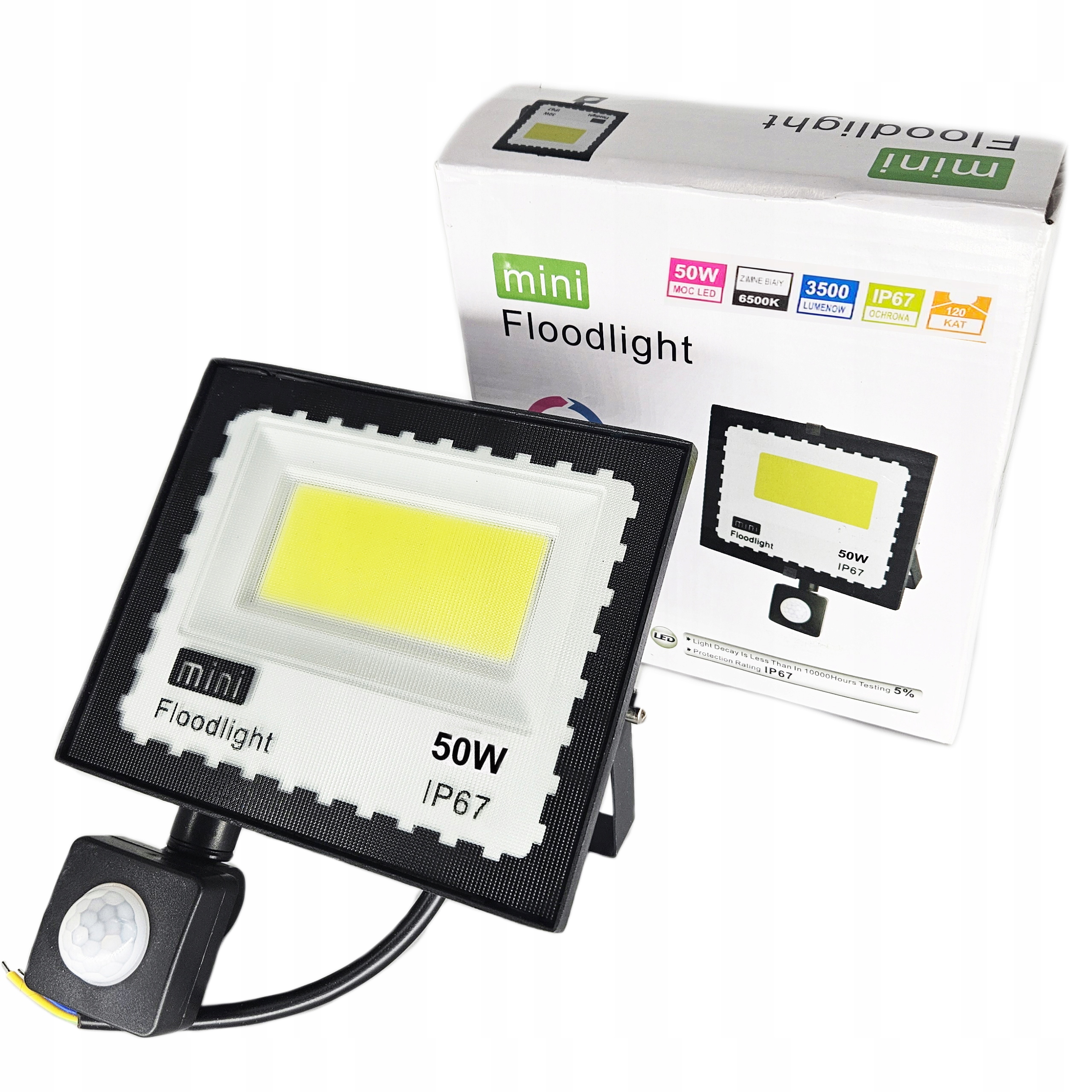 HALOGEN LAMPA NAŚWIETLACZ LED 50W Z CZUJNIK RUCHU