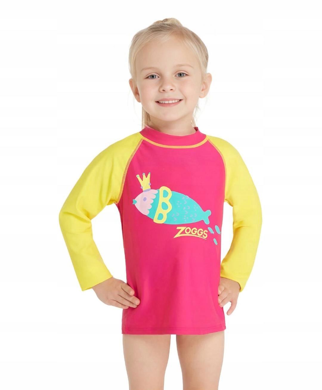 Dětský top Zoggs Sea Queen Print s dlouhým rukávem Zip Up Sun Top 5 let