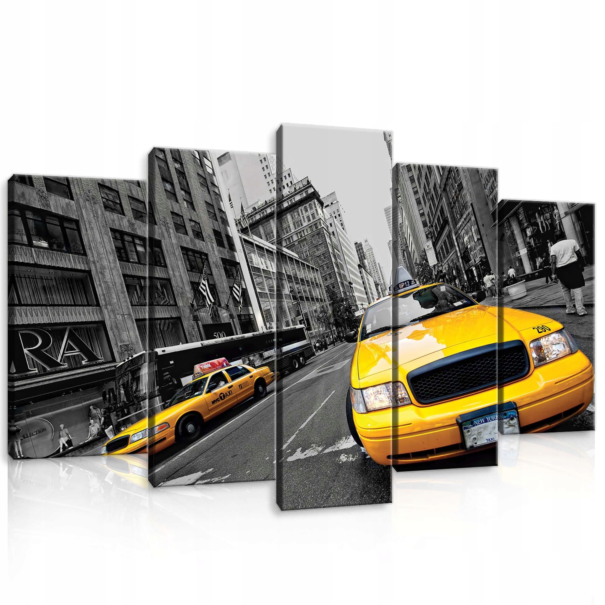 Obraz 100x60 Město New York taxi Manhattan dynamika pohyb žlutý