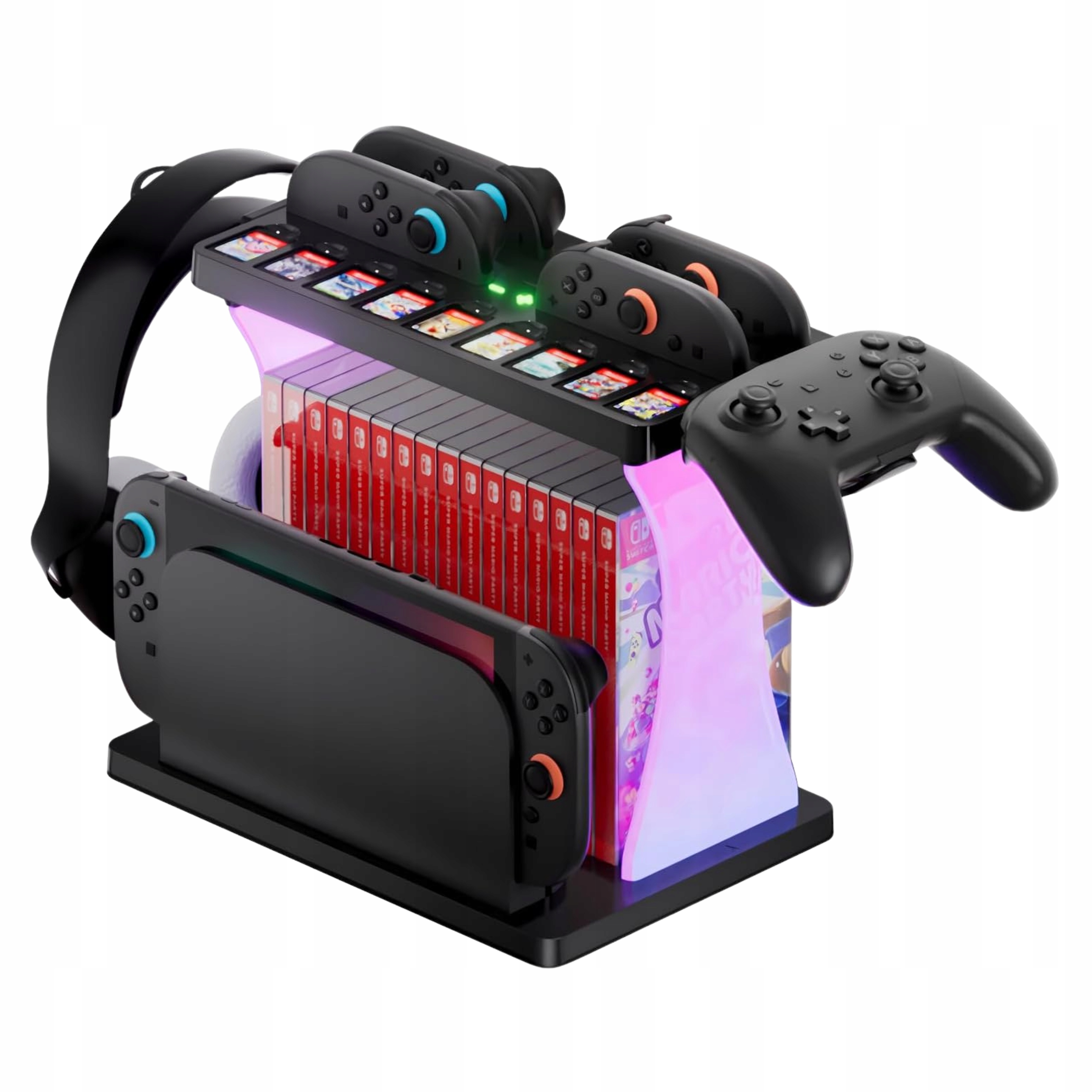 Stacja Ładująca Dokująca 4x Joy-Con 16 Gier Rgb Uxilep Nintendo Switch 2
