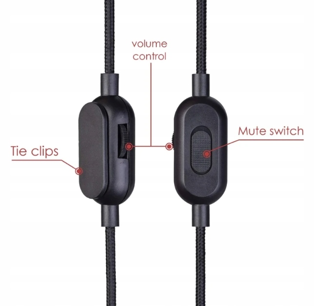 DOCZEPIANY MIKROFON DO SŁUCHAWEK GAMING 3.5MM JACK 1.5M + PILOT Marka DXS