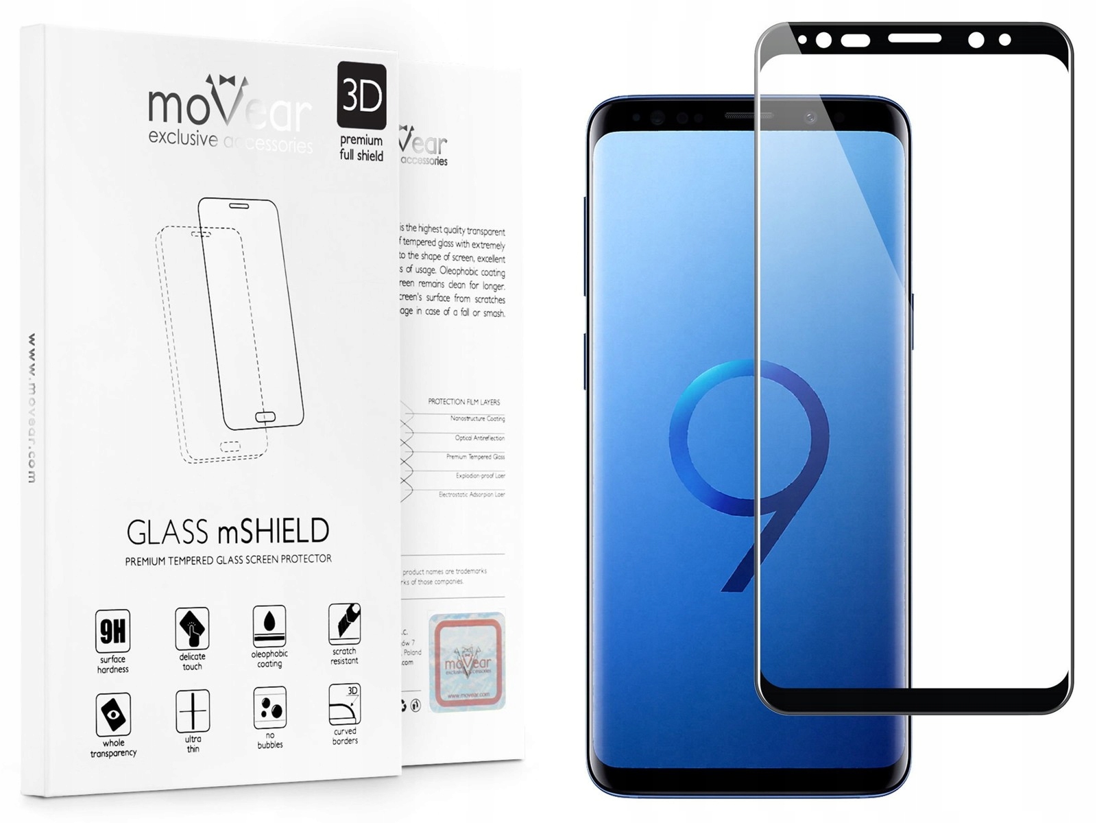

Galaxy S9+ (plus) Movear Szkło Hartowane 3D