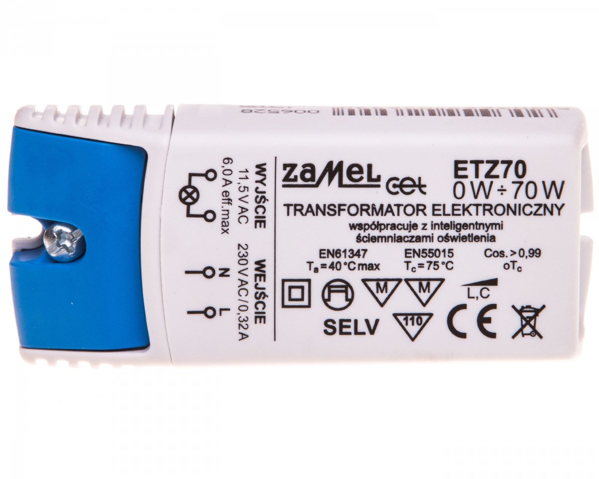 

Transformator Elektroniczny 230/11,5V 0-70W ETZ70