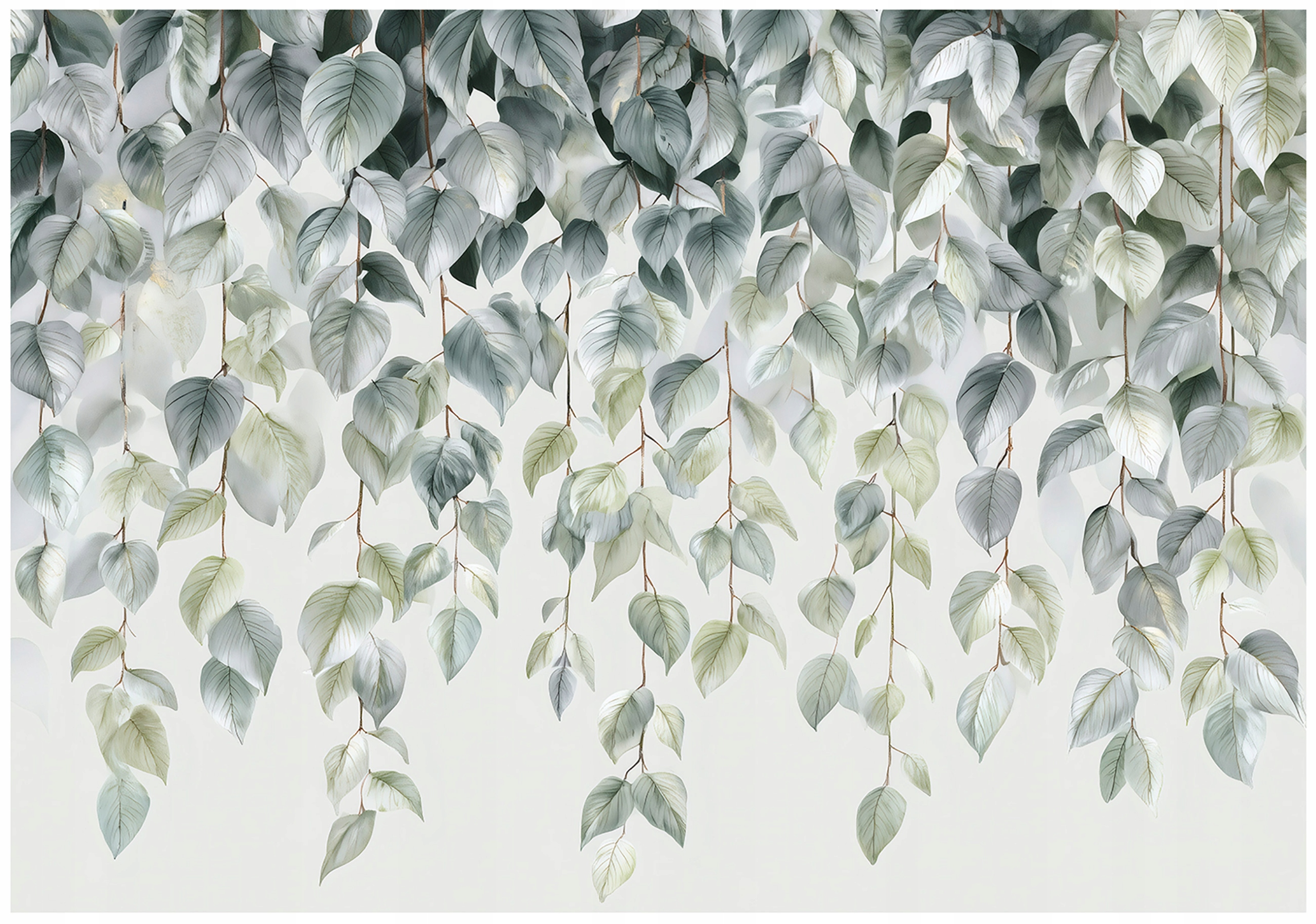 Fototapeta Závěsné Listy Příroda Zelená Bílá Boho Ženská 200x140