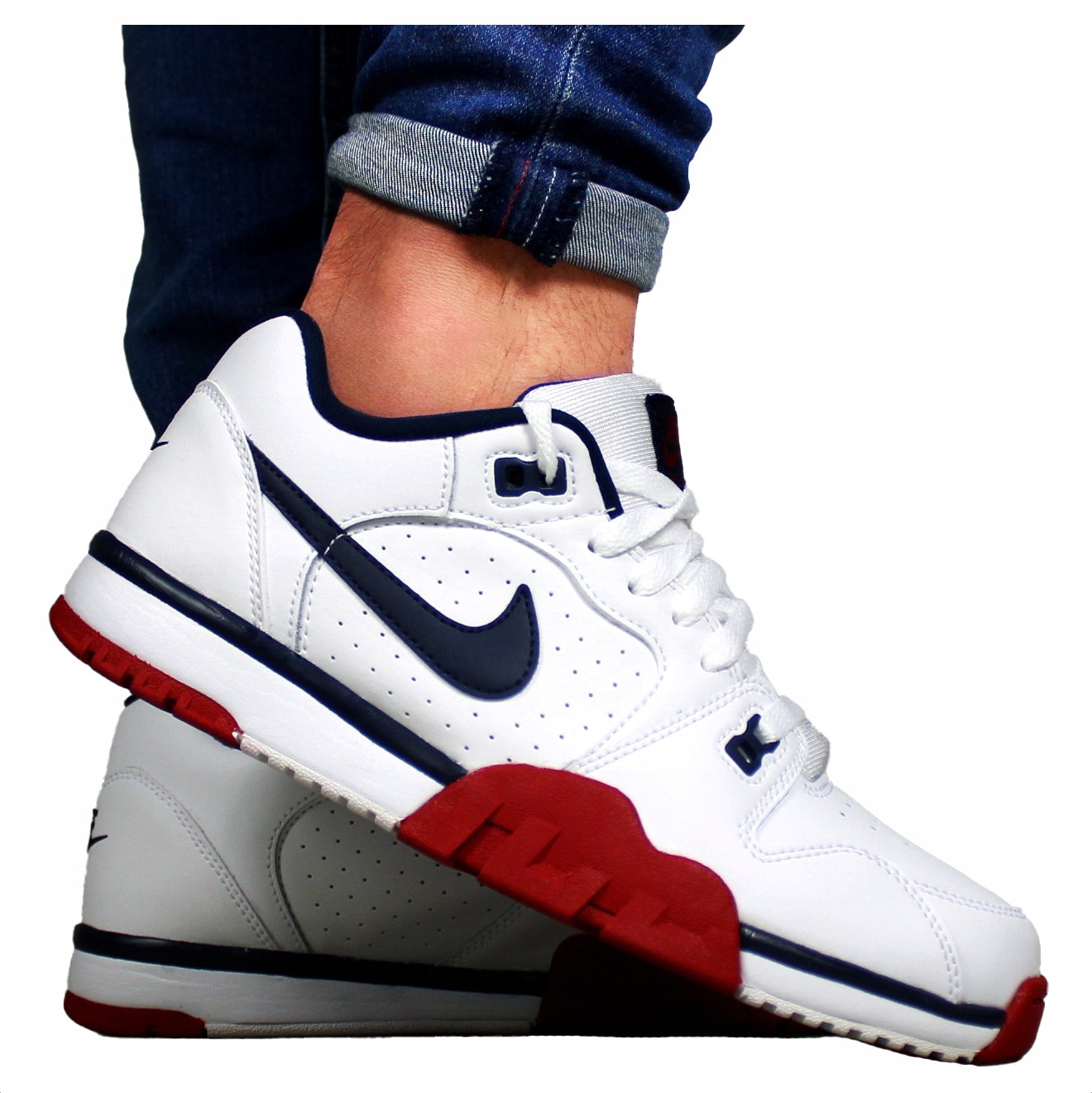 pánské boty Nike Kožené Bílé sportovní kožené pro každodenní nošení Originál