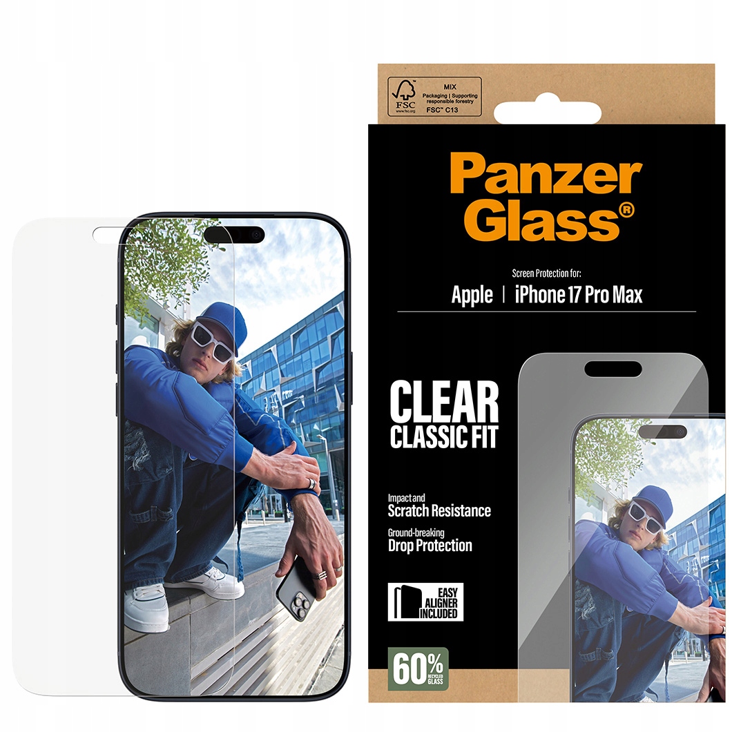 Tvrzené sklo pro iPhone 17 Pro Max PanzerGlass na displej aplikátor