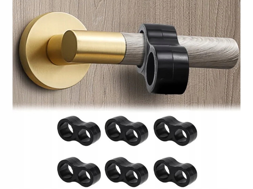 ODBOJNIK OGRANICZNIK SILIKONOWY NA KLAMKĘ DRZWI ODBÓJ OSŁONA CZARNY 6 szt