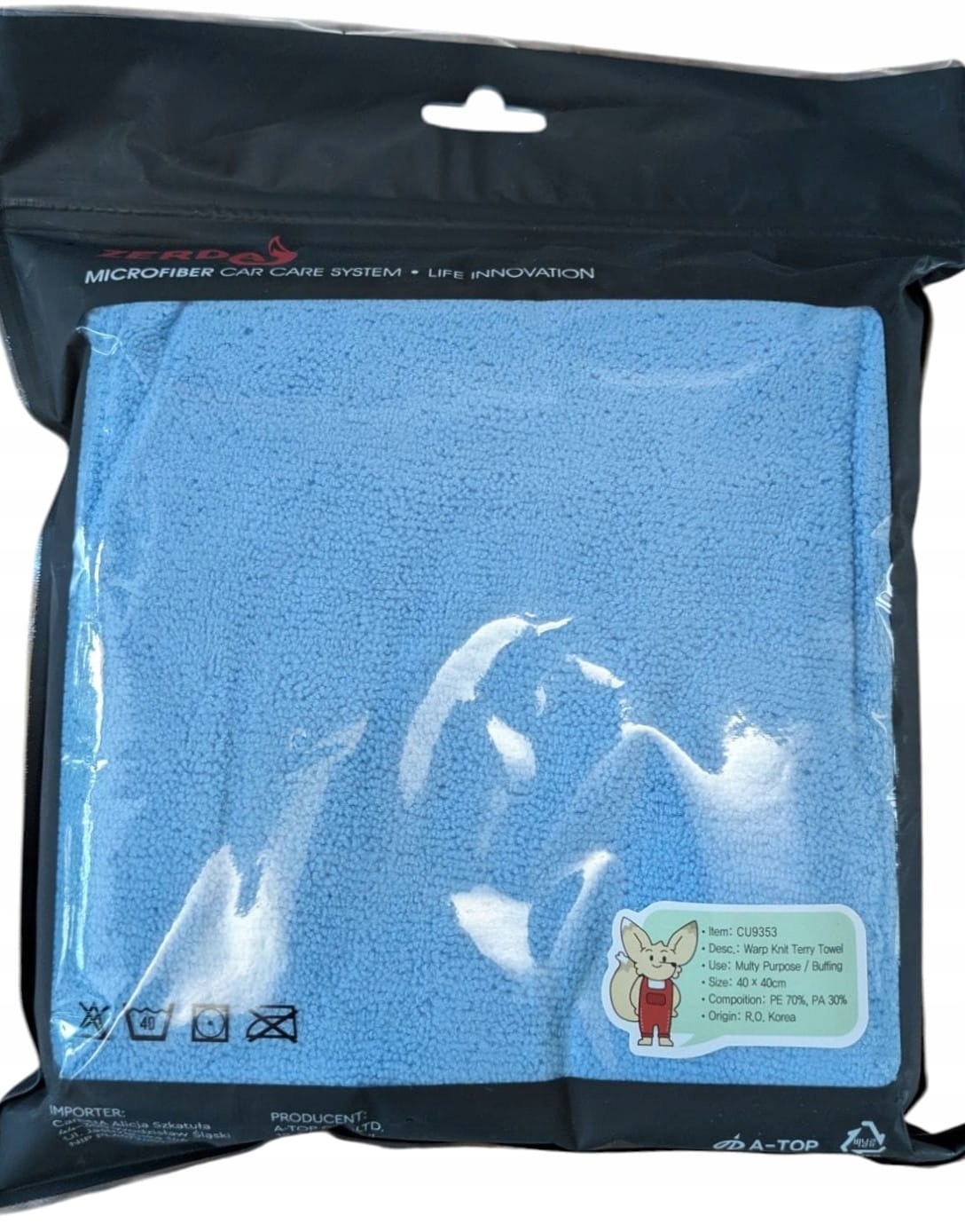 Zerda Mikrofibra Edgeless 40x40 300GSM 6szt Bezszwowa Niebieska