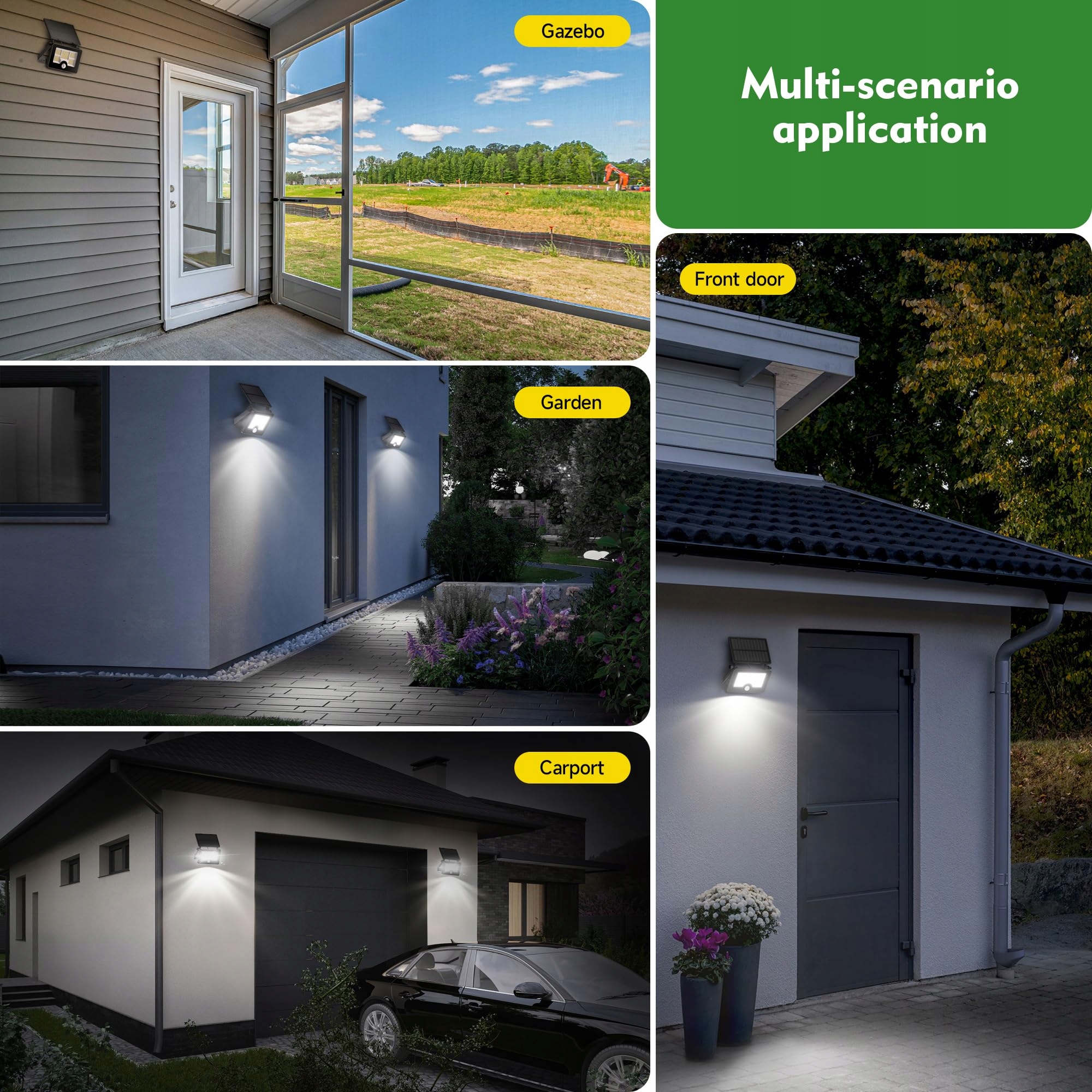 Lampa Solarna Z Czujnikiem Ruchu Ogrodowa Bezpieczna 122 LED IP65 OHAYORI — miniatura 6