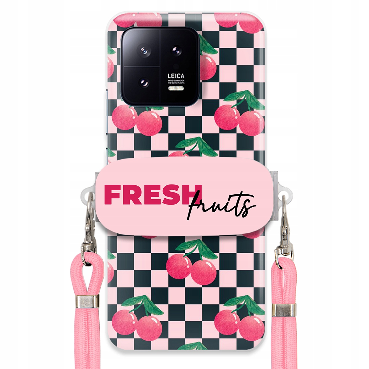 Pouzdro pro Xiaomi 13 Pro Růžové vodítko Funkční držák Fresh Fruits Módní