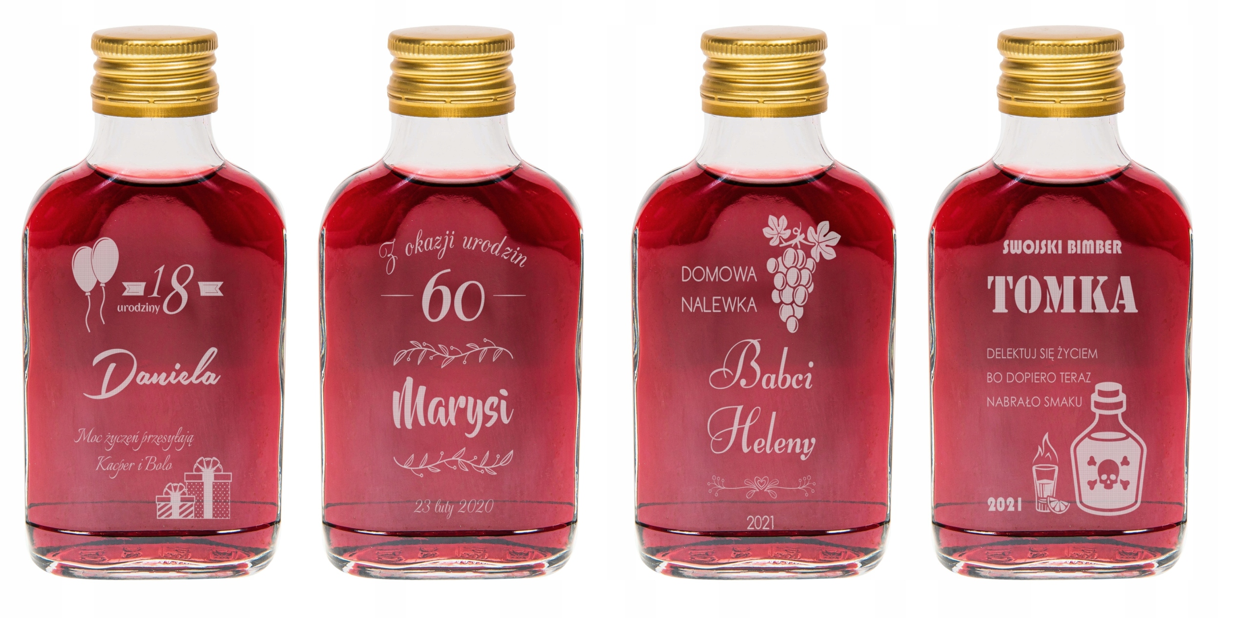 

Butelki na Nalewkę Urodziny 18 30 40 grawe