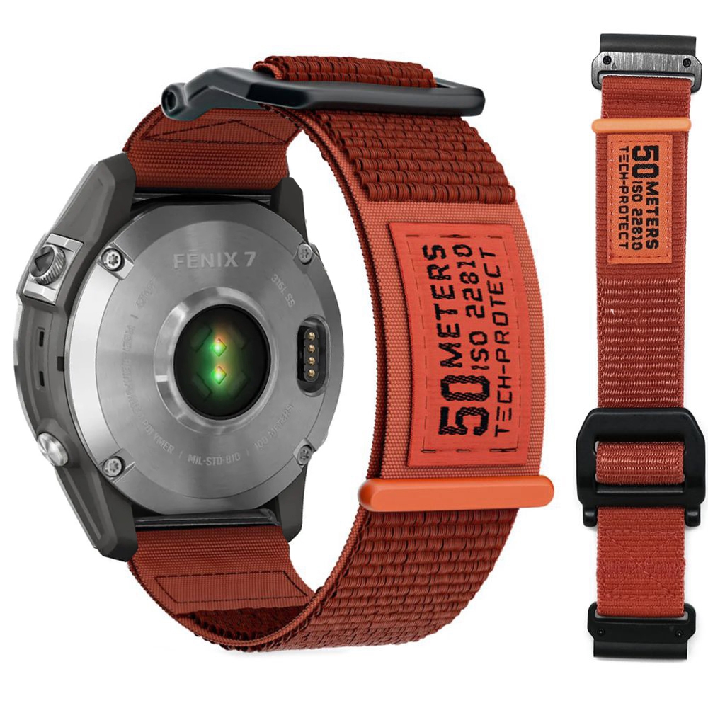 Pasek nylonowy pomarańczowy do Garmin Fenix 8 47mm, 7 6 6 Pro epix2