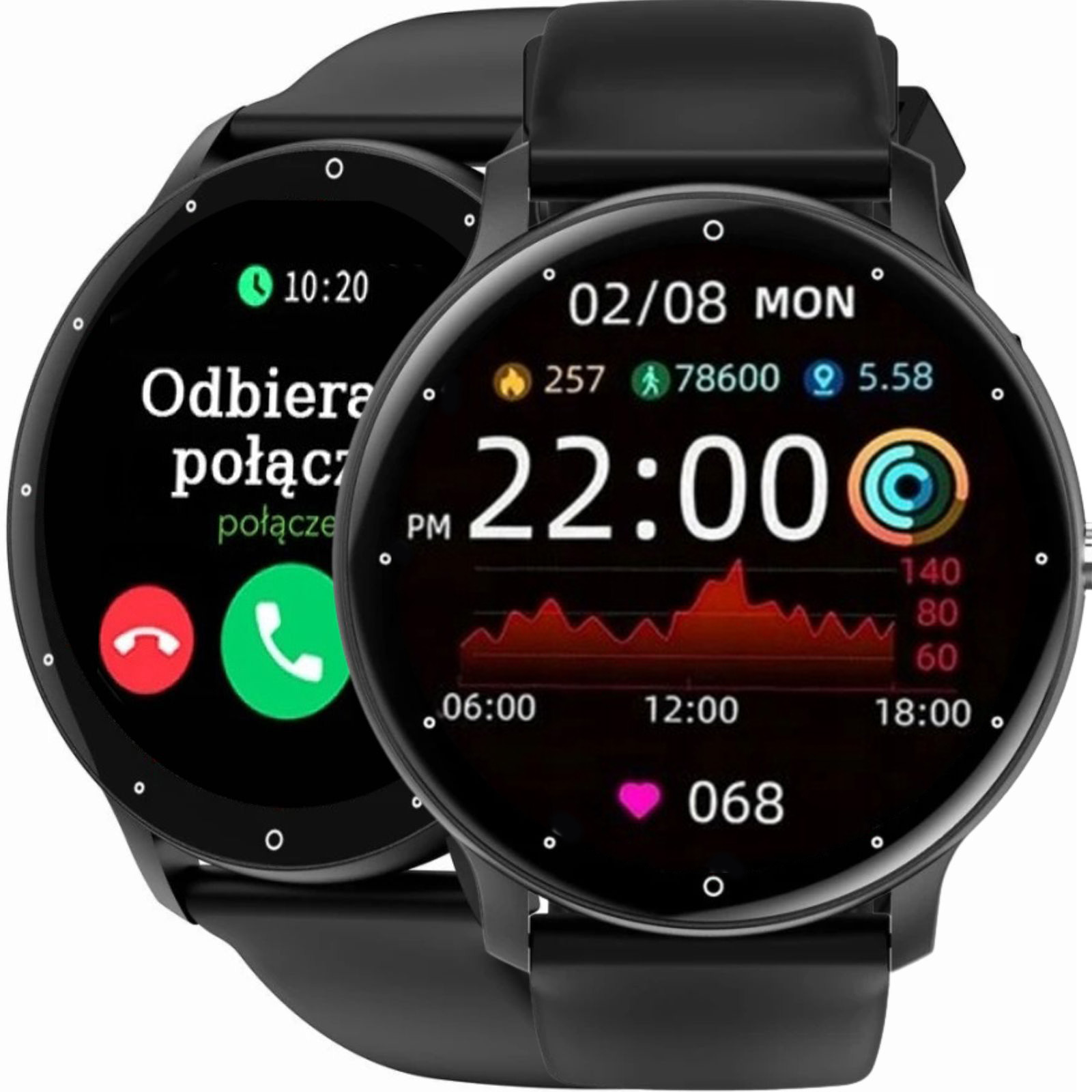 Pánské hodinky Chytré Hodinky Sms Steps Pulse Polské Menu s Konverzacemi