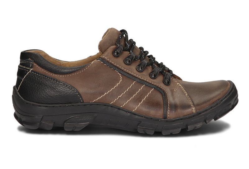 PÓŁBUTY MĘSKIE BUTY TREKKINGOWE 904 BRĄZOWY 41 Nosek okrągły