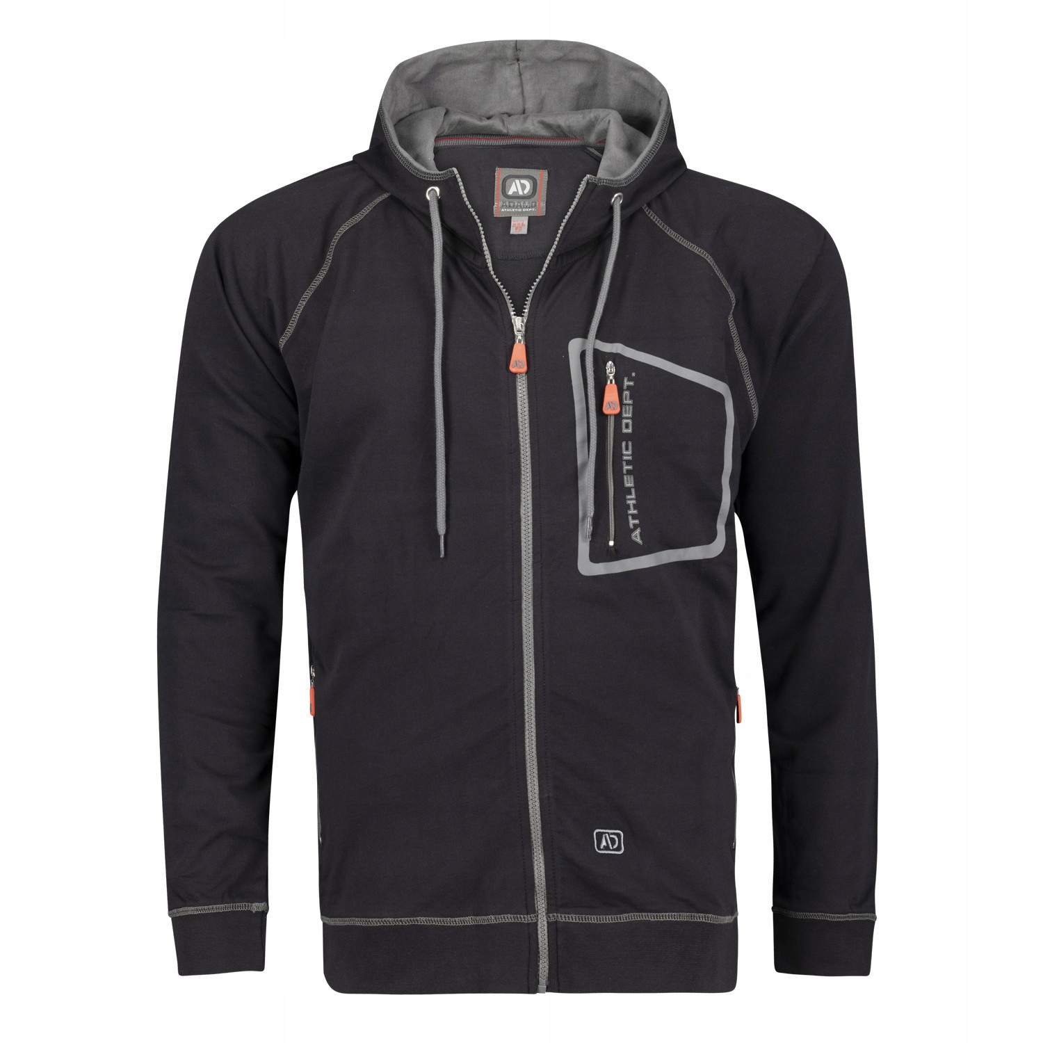 Adamo mikina pánská Michael s kapucí nadměrná velikost černá 2XL