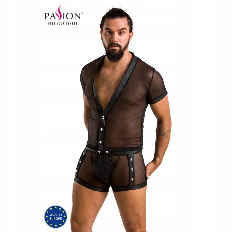 Passion Michael Black S/m – komplet spodního prádla z polyuretanu a polyesteru
