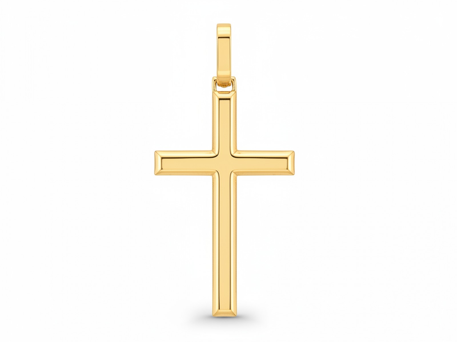 Přívěsek zlatý 585 křížek Blaszka bez pasjky Kříž svaté přijímání křest 1.34 g