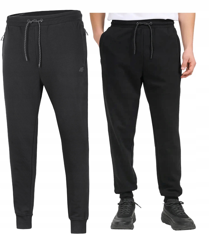 4F Męskie Spodnie Dresowe Joggery Bawełna Zamykane Kieszenie XXXL 3XL
