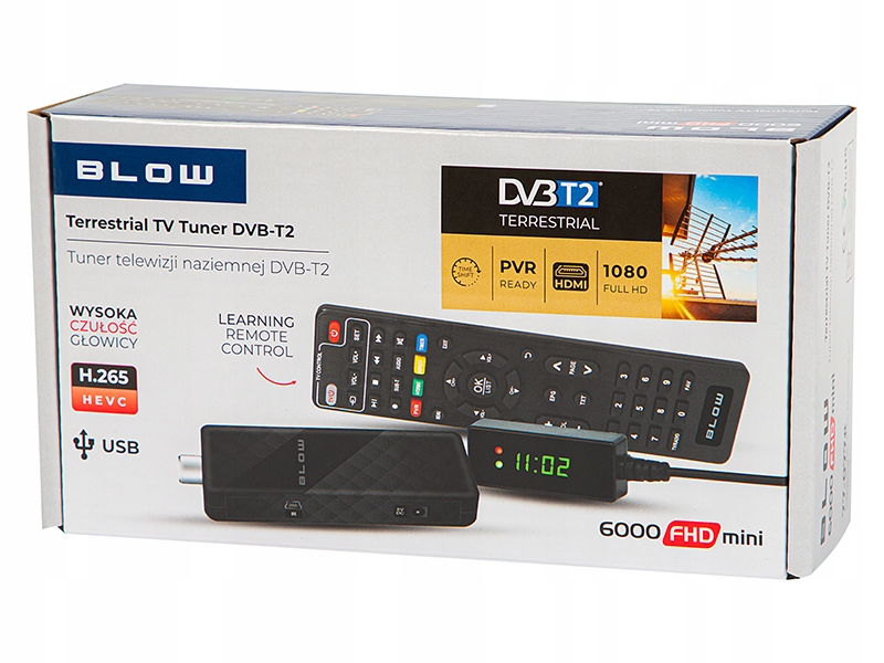 Tuner DVB-T2 BLOW 6000 FHD mini H265/HEVC