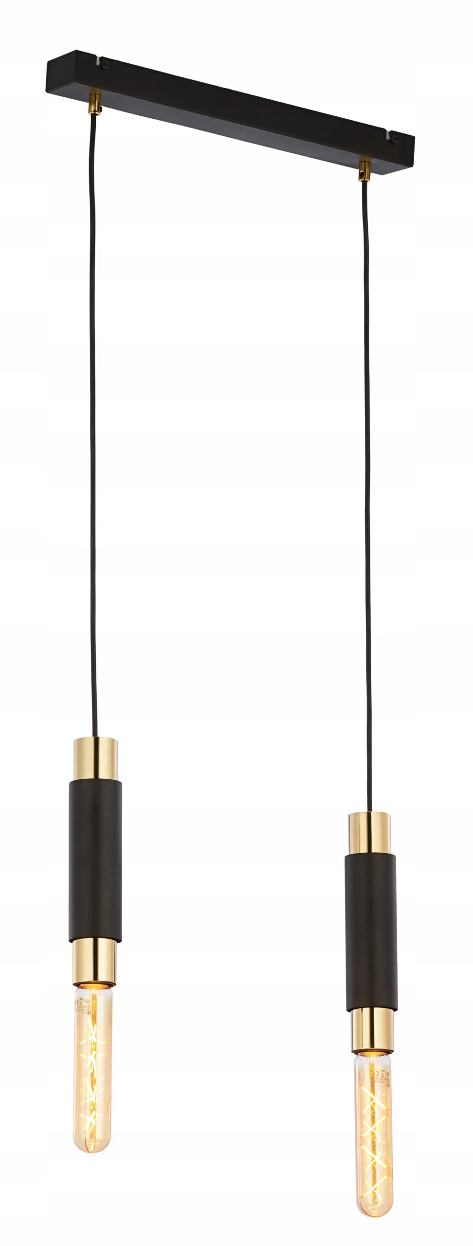 Moderná závesná lampa Čiern-Zlatá 2xE27 15W 40cm Jupiter Lile