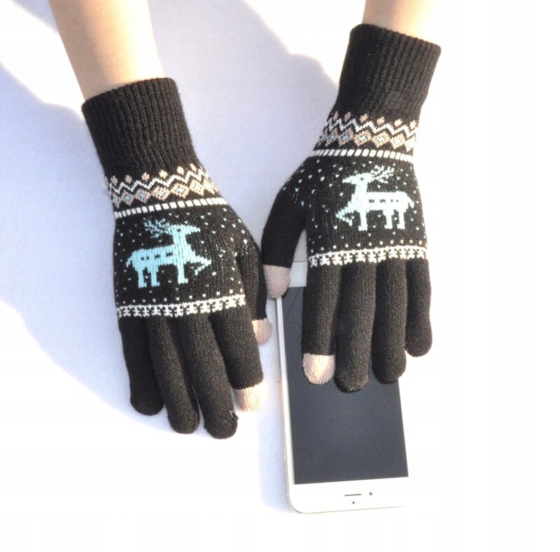 DZIECIĘCE ZIMOWE RĘKAWICZKI RENIFER 7-12 L 1 Marka bez marki