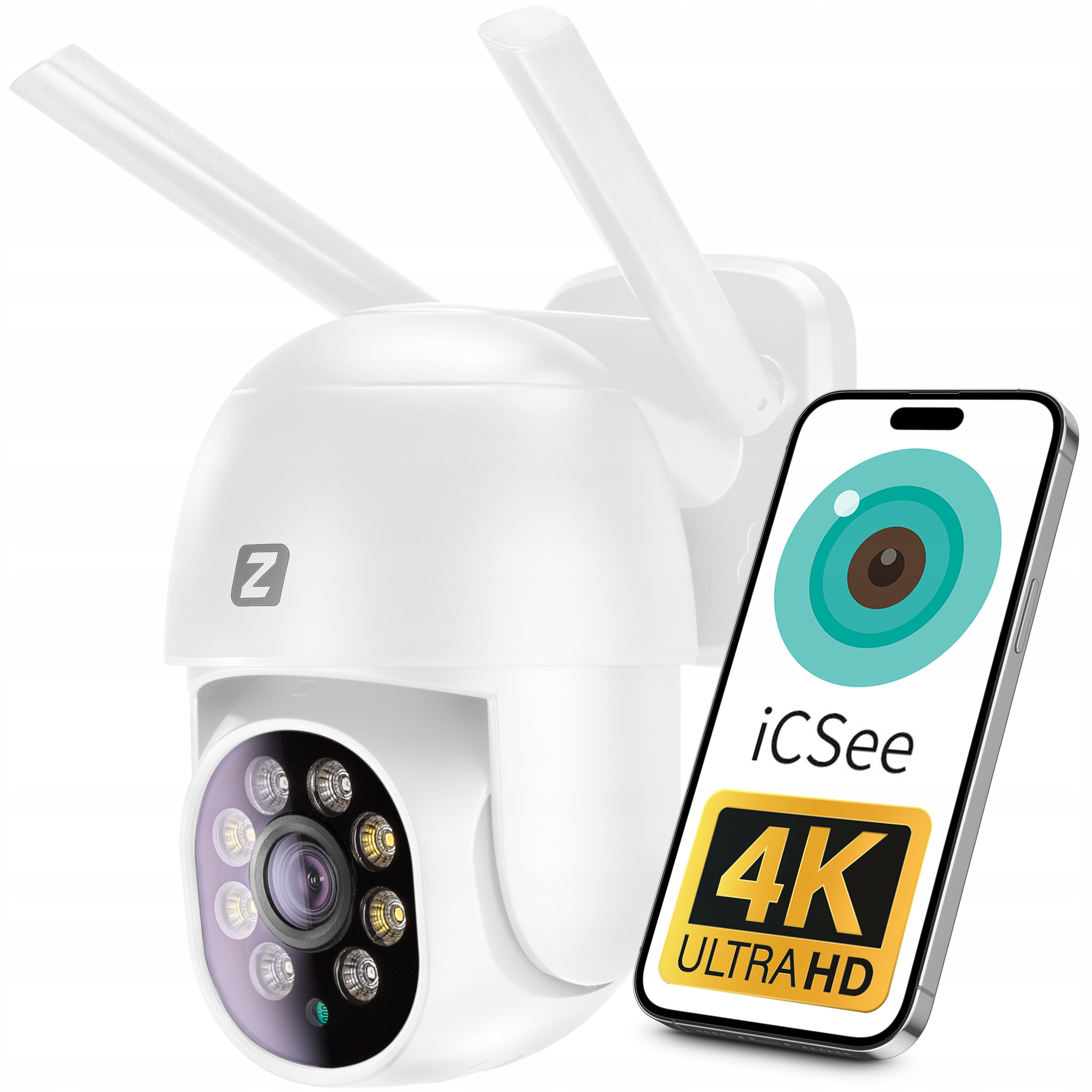 Kamera Zewnętrzna Obrotowa IP WiFi 8MPx 8MP 4K ULTRA HD 4x ZOOM