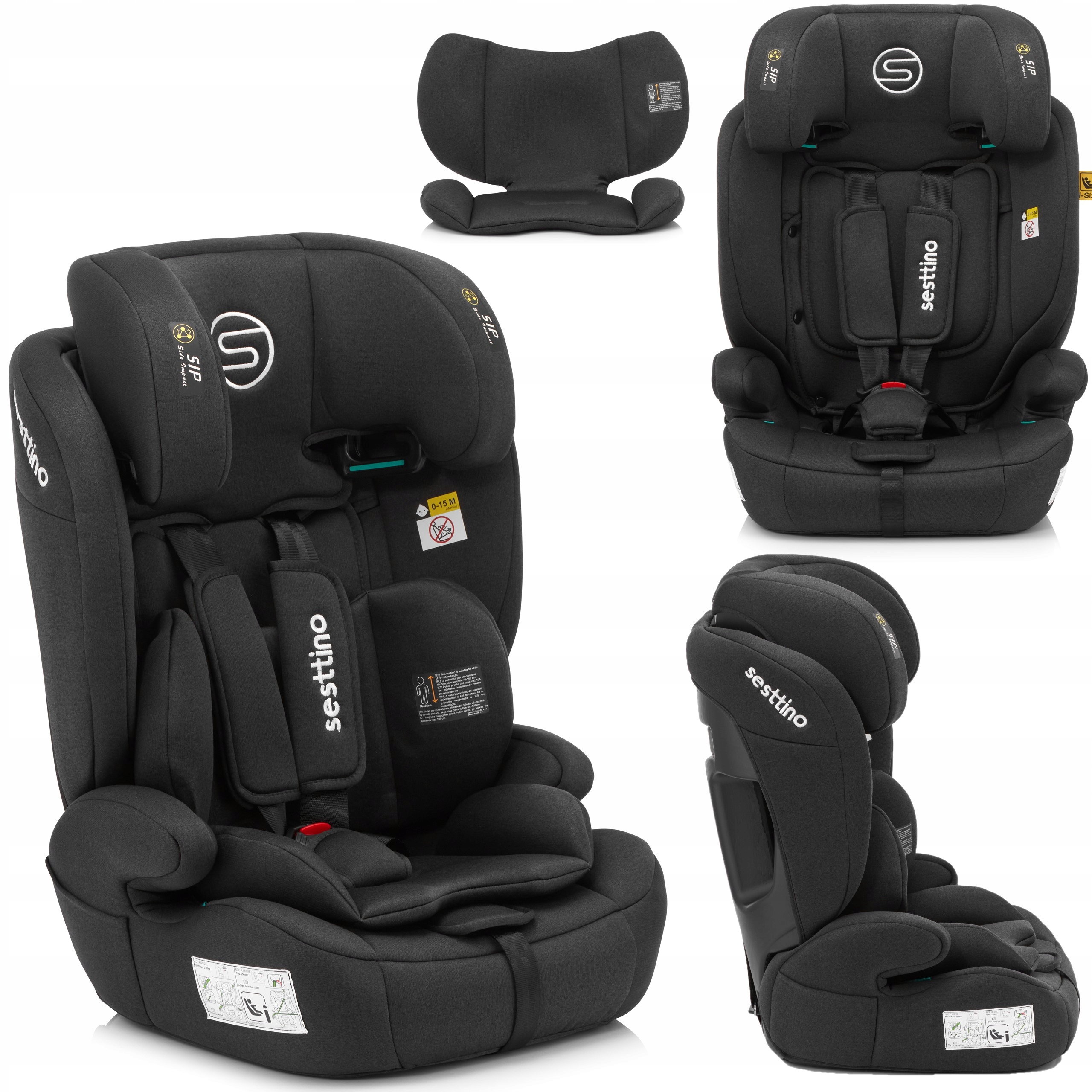 Fotelik Samochodowy 76-150cm Sesttino Rocker Pro 9-36kg Montaż Pasem