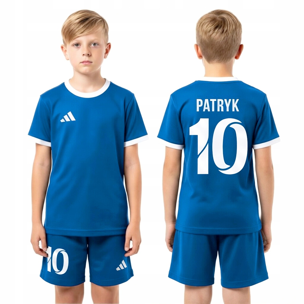 Strój Piłkarski Adidas dla Dziewczynki chłopca Twój Napis Imię Numer 140