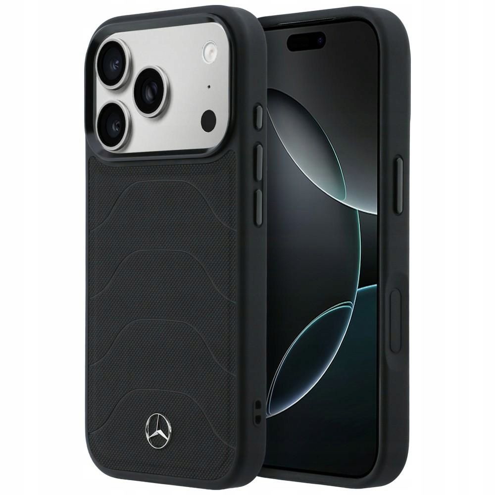 Etui Mercedes Leather Mesh with Bow Line MagSafe do iPhone 17 Pro Max