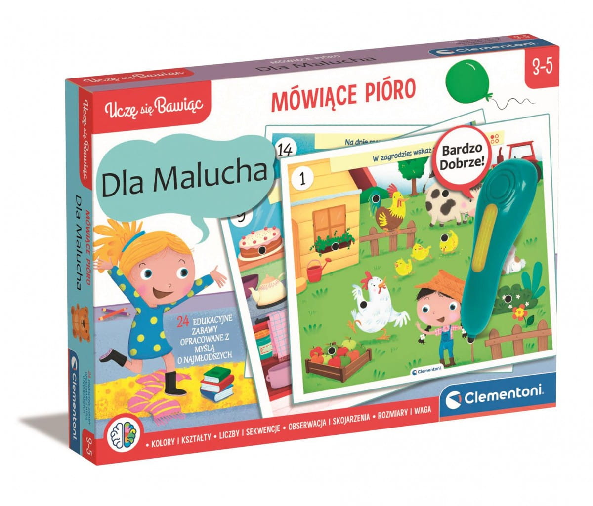 Gra planszowa Clementoni mówiące pióro 500 pytań dla malucha Clementoni