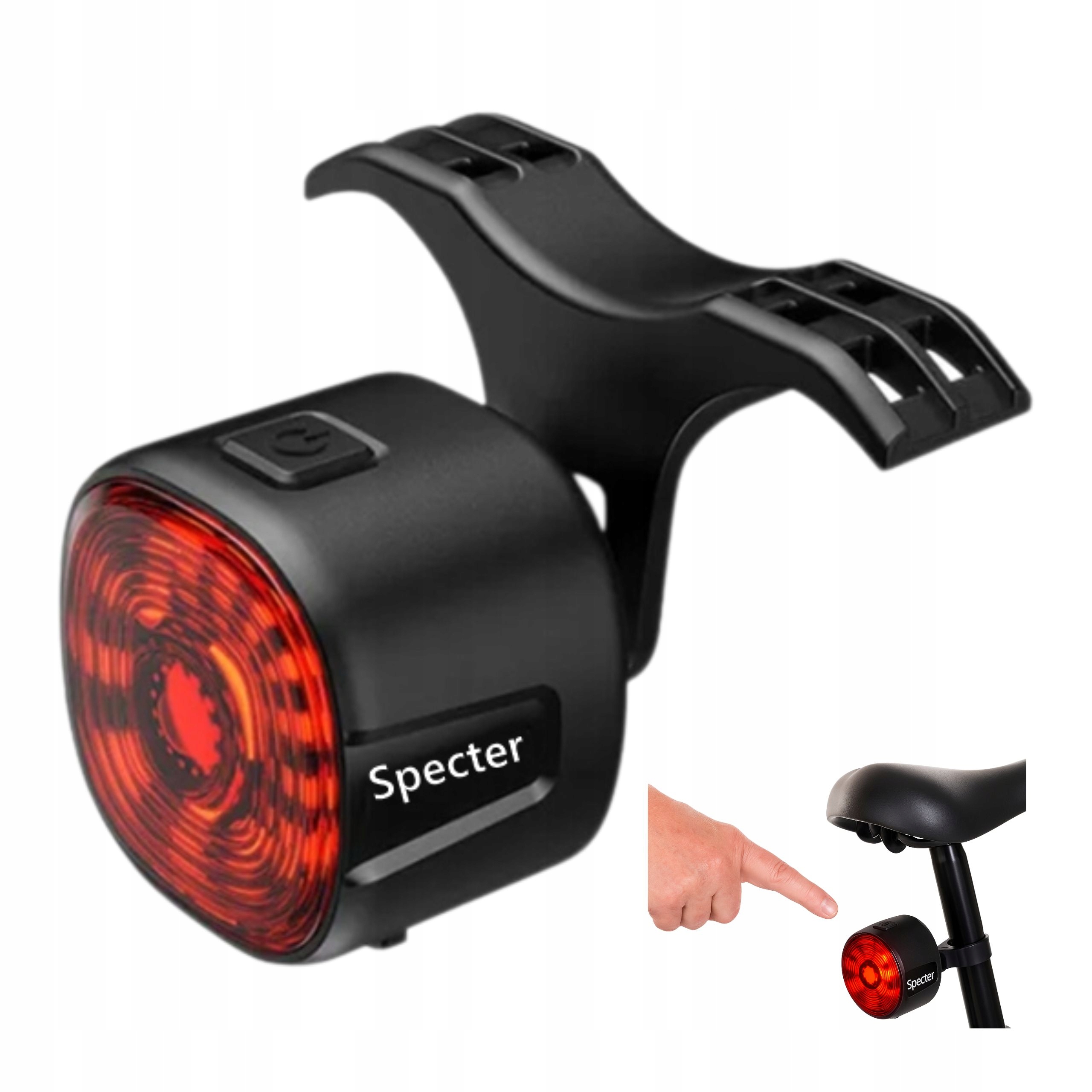 ЗАДНИЙ ФОНАРЬ ДЛЯ ВЕЛОСИПЕДА SPECTRE WT09 USB 40LM IP66 100H 6 РЕЖИМОВ СВЕТОДИОДНЫЙ ПОДСЕДЕЛЬНЫЙ ШТЫРЬ