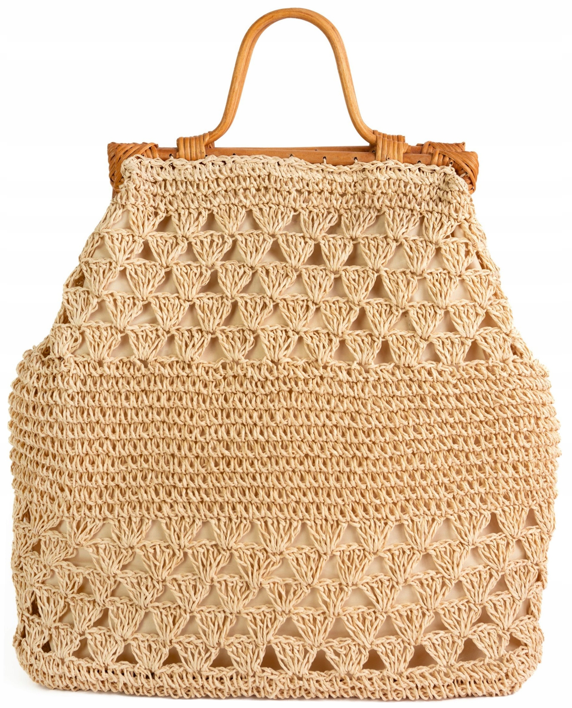 Košík na léto Ellis pletený, elegantní, do ruky, světle béžový