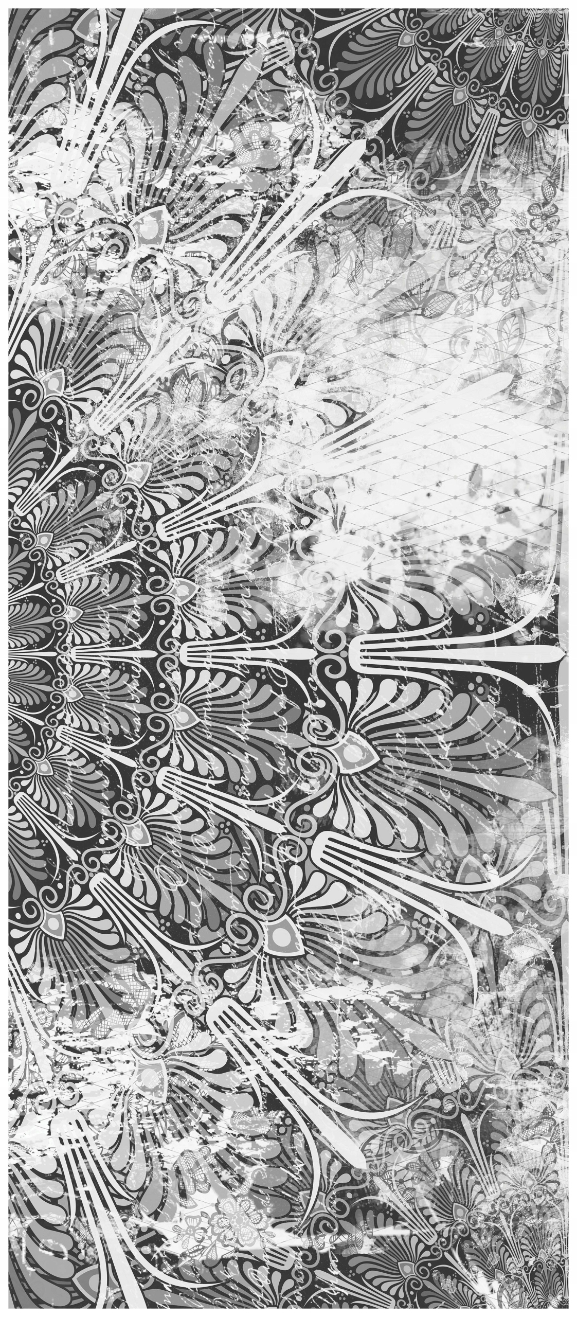 Samolepka Fototapeta Květiny a geometrie Styl pro váš domov 91x211