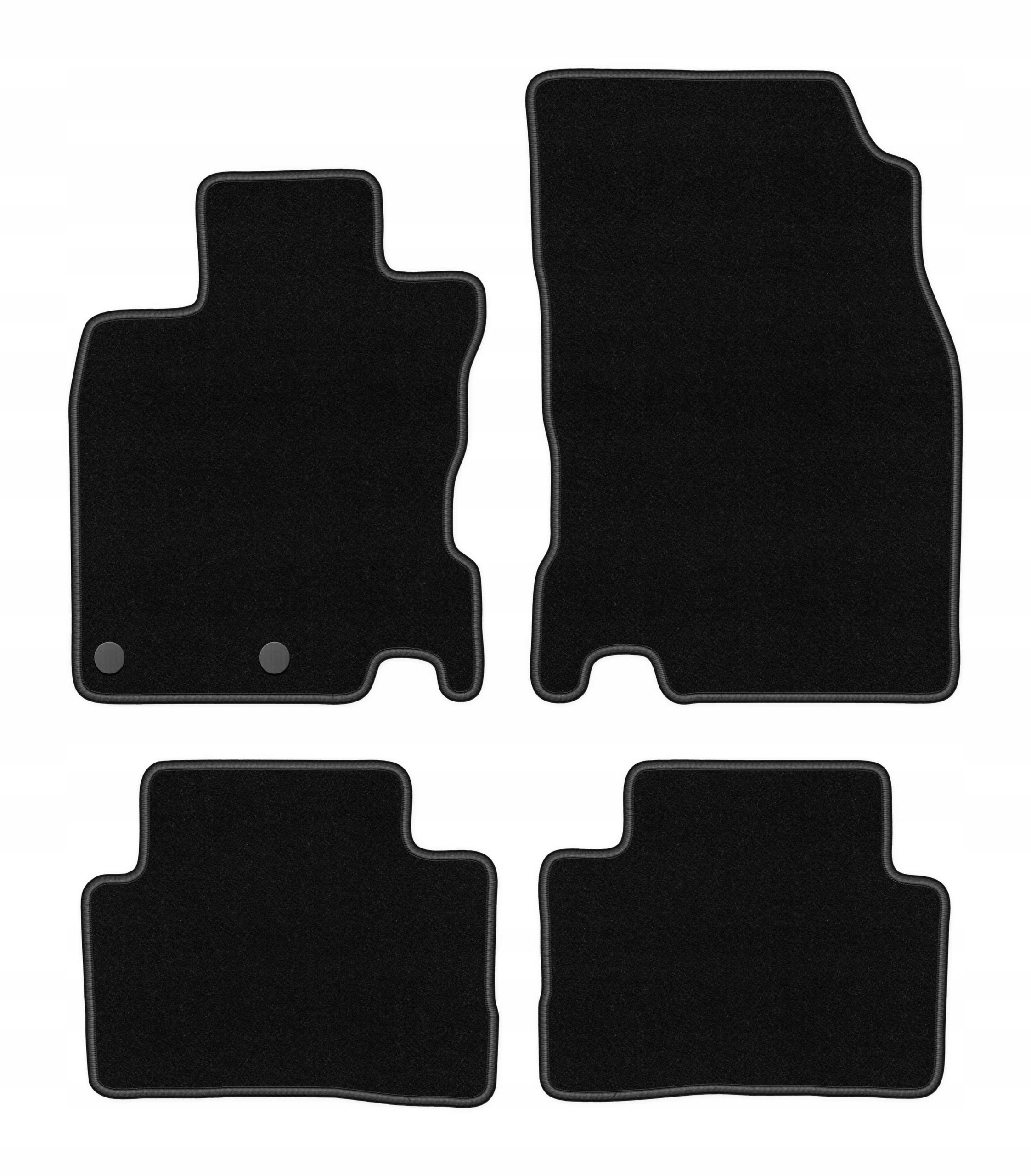 Dywaniki welurowe do Nissan Qashqai II J11 2013- komplet Basic czarne