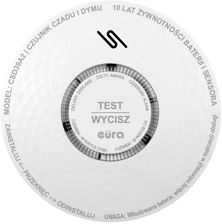 Snímač oxidu uhoľnatého a dymu Eura CSD-39A2